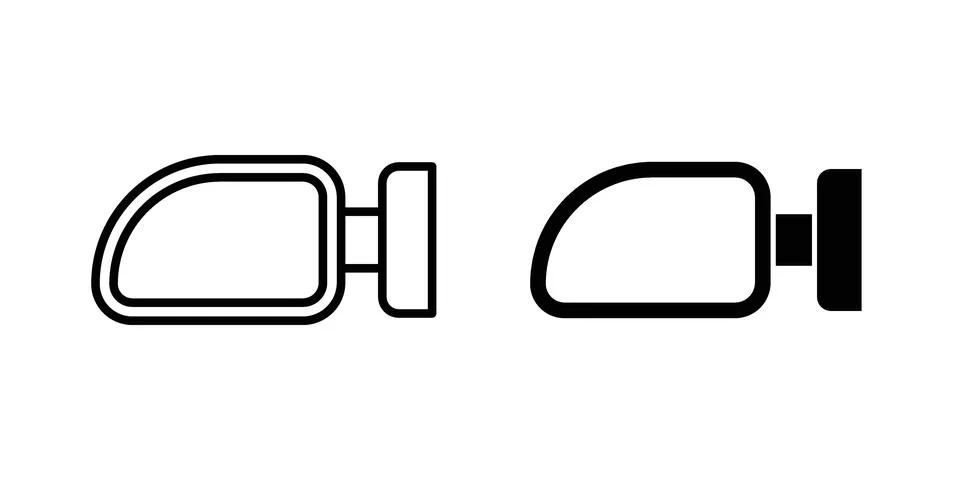 Car wing mirror icon set. Vector EPS 10 스톡 일러스트