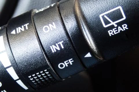 CAR WIPER button inside a car. Crop fragment. Photos