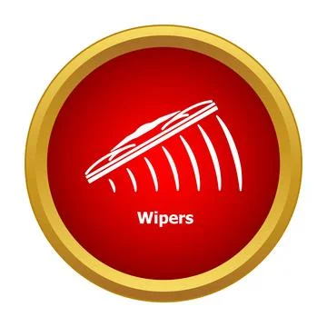 Car wipers icon on a red dashboard button Illustrazione stock