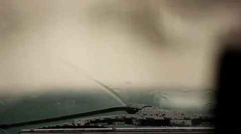 Car wipers in the rain Stock Footage 68084522