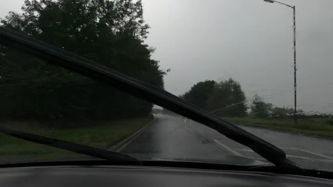 Car wipers in rain Stock Footage 146519467