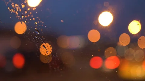 Car wipers wipe the windshield from the water while driving on the motorway Stock Footage 129664478