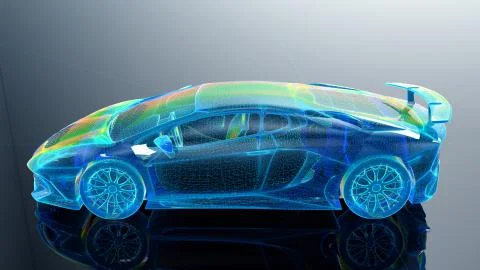 Car in wireframe Stock Illustration