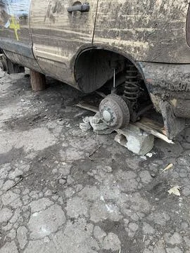 A car without wheels. Stock Photos