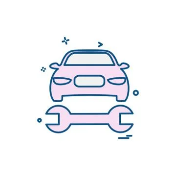 Car Workshop icon design vector Stock Illustration