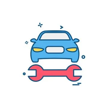 Car Workshop icon design vector Stock Illustration