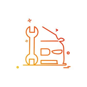 Car Workshop icon design vector Stock Illustration
