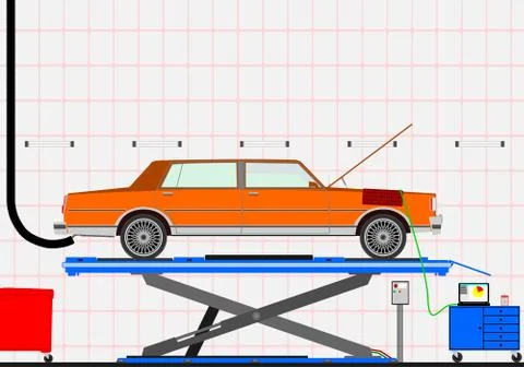 Car in the workshop Stock Illustration