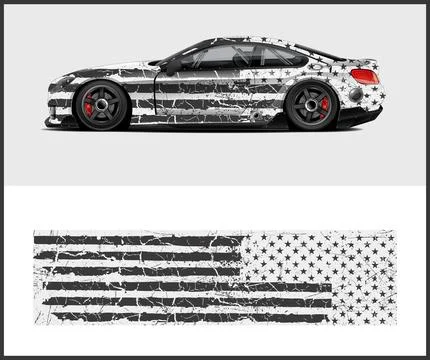 Car wrap decal design concept  for  American flags Stock-Illustration