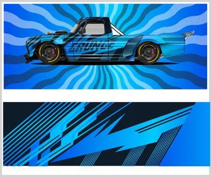 Car wrap decal design concept for wrap vehicles Illustrazione stock