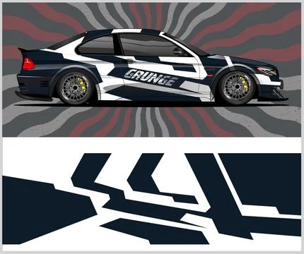 Car wrap decal design concept for wrap vehicles Stock Illustration