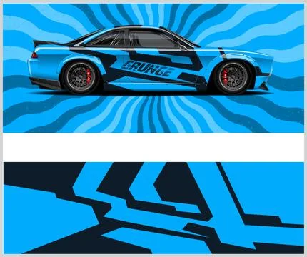 Car wrap decal design concept for wrap vehicles Stock Illustration