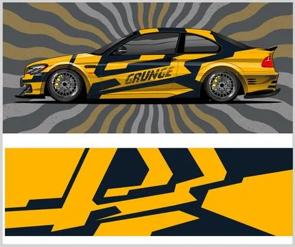 Car wrap decal design concept for wrap vehicles Illustrazione stock