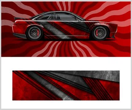 Car wrap decal design concept for wrap vehicles Stock Illustration