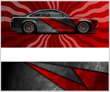 Car wrap decal design concept for wrap vehicles Stock Illustration
