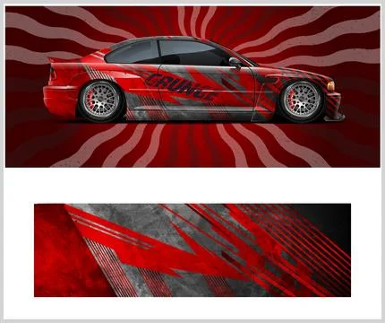 Car wrap decal design concept for wrap vehicles Illustrazione stock