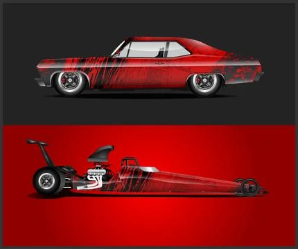 Car wrap decal design vector, custom livery race Stock Illustration