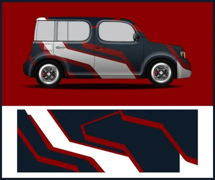 Car wrap decal design for wrap vehicles pickup trucks and livery Stock Illustration
