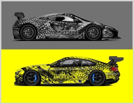 Car wrap design and  high-Quality illustration Vehicle Stock-Illustration