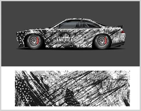Car wrap design and  high-Quality illustration Vehicle Stock Illustration