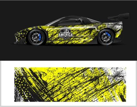 Car wrap design and  high-Quality illustration Vehicle Stock Illustration