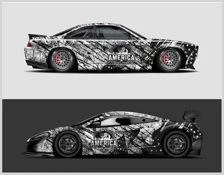 Car wrap design and  high-Quality illustration Vehicle Stock Illustration