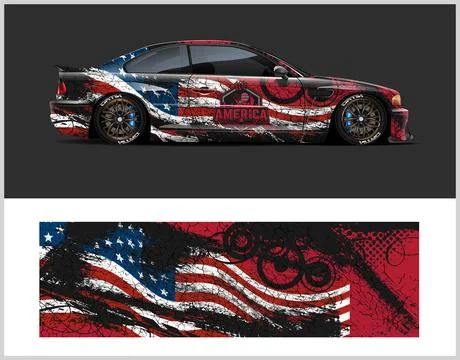 Car wrap design and  high-Quality illustration Vehicle Stock Illustration