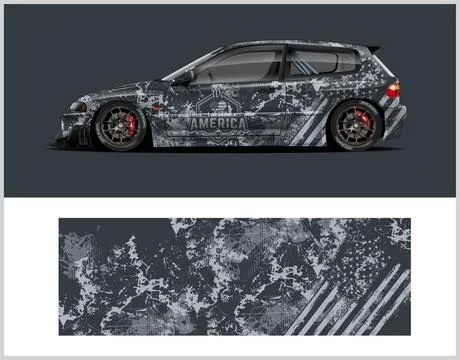 Car wrap design and  high-Quality illustration Vehicle イラスト素材