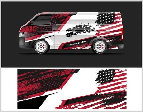 Car wrap design and  high-Quality illustration Vehicle Stock-Illustration