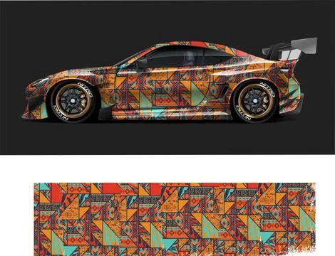 Car wrap design and  high-Quality illustration Vehicle Illustrazione stock
