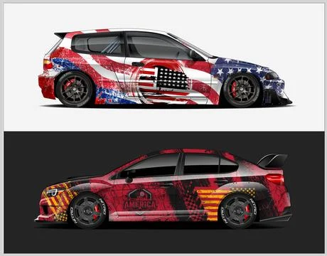 Car wrap design and  high-Quality illustration Vehicle Stock Illustration