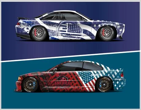 Car wrap design and  high-Quality illustration Vehicle Stock Illustration