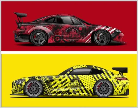 Car wrap design and  high-Quality illustration Vehicle Stock Illustration