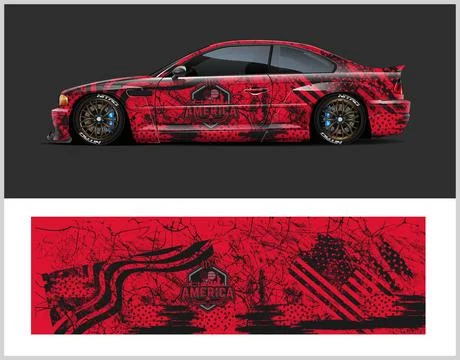 Car wrap design and  high-Quality illustration Vehicle イラスト素材