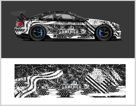 Car wrap design and  high-Quality illustration Vehicle Stock Illustration