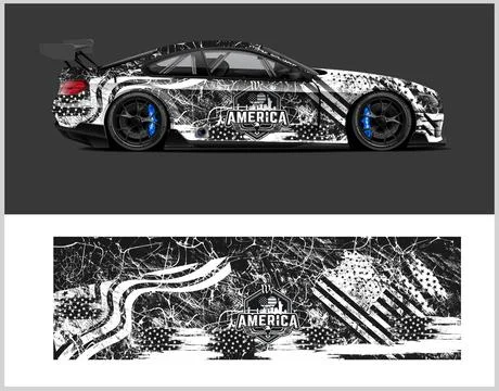 Car wrap design and  high-Quality illustration Vehicle Stock Illustration