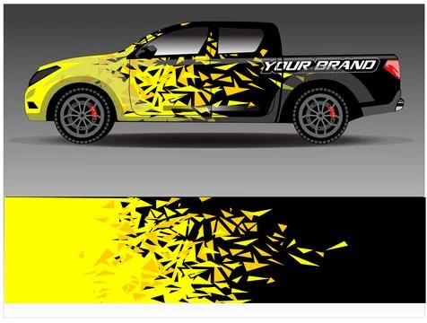 Car wrap design vector. Graphic abstract stripe racing background designs Stock Illustration