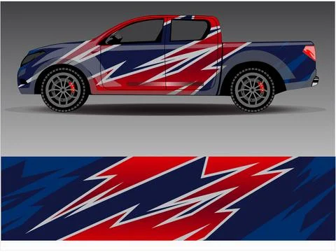 Car wrap design vector. Graphic abstract stripe racing background designs Stock Illustration