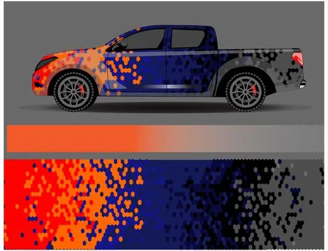 Car wrap design vector. Graphic abstract stripe racing background designs Illustrazione stock