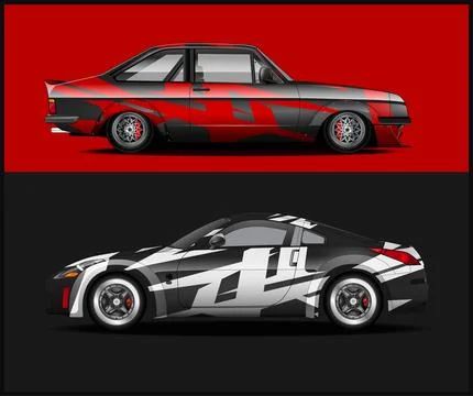 Car wrap design vector Graphics with premium illustration Vehicle Template イラスト素材