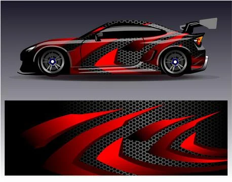 Car wrap design vector.Graphic abstract stripe racing background designs Stock Illustration