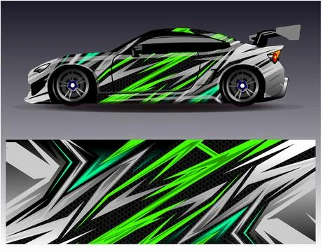 Car wrap design vector.Graphic abstract stripe racing background designs Illustrazione stock