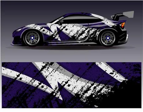 Car wrap design vector.Graphic abstract stripe racing background designs Stock Illustration