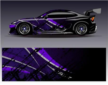 Car wrap design vector.Graphic abstract stripe racing background designs Illustrazione stock