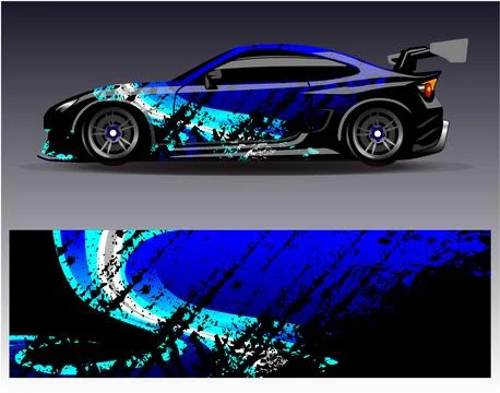 Car wrap design vector.Graphic abstract stripe racing background designs Stock Illustration