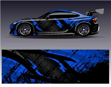 Car wrap design vector.Graphic abstract stripe racing background designs Stock Illustration