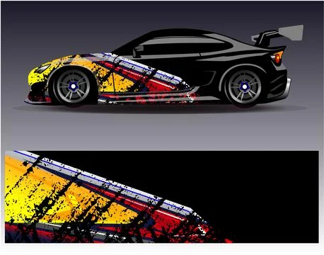 Car wrap design vector.Graphic abstract stripe racing background designs Stock Illustration