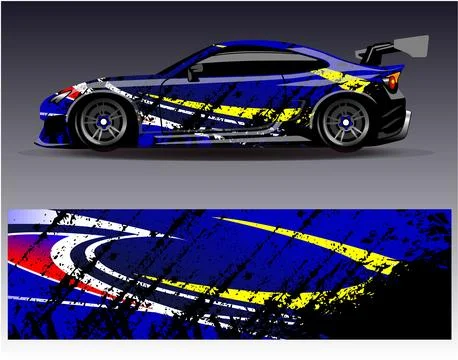 Car wrap design vector.Graphic abstract stripe racing background designs Stock Illustration