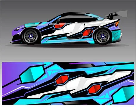 Car wrap design vector.Graphic abstract stripe racing background designs Stock Illustration