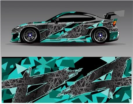 Car wrap design vector.Graphic abstract stripe racing background designs Stock Illustration